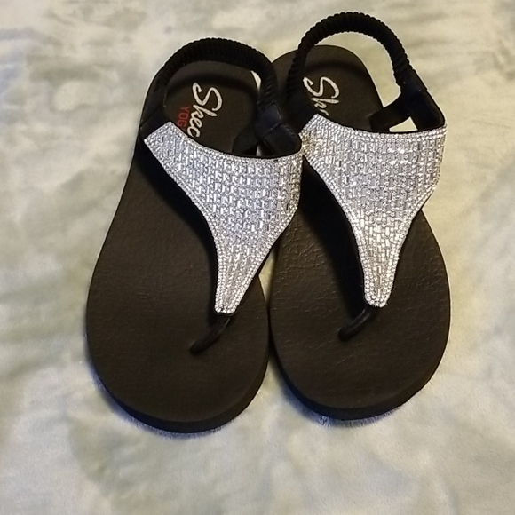 skechers yoga foam rhinestone flip flops